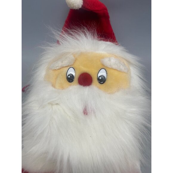 Christmas Santa Claus Stocking 3D Plush face red white 23" soft READ - Picture 3 of 9